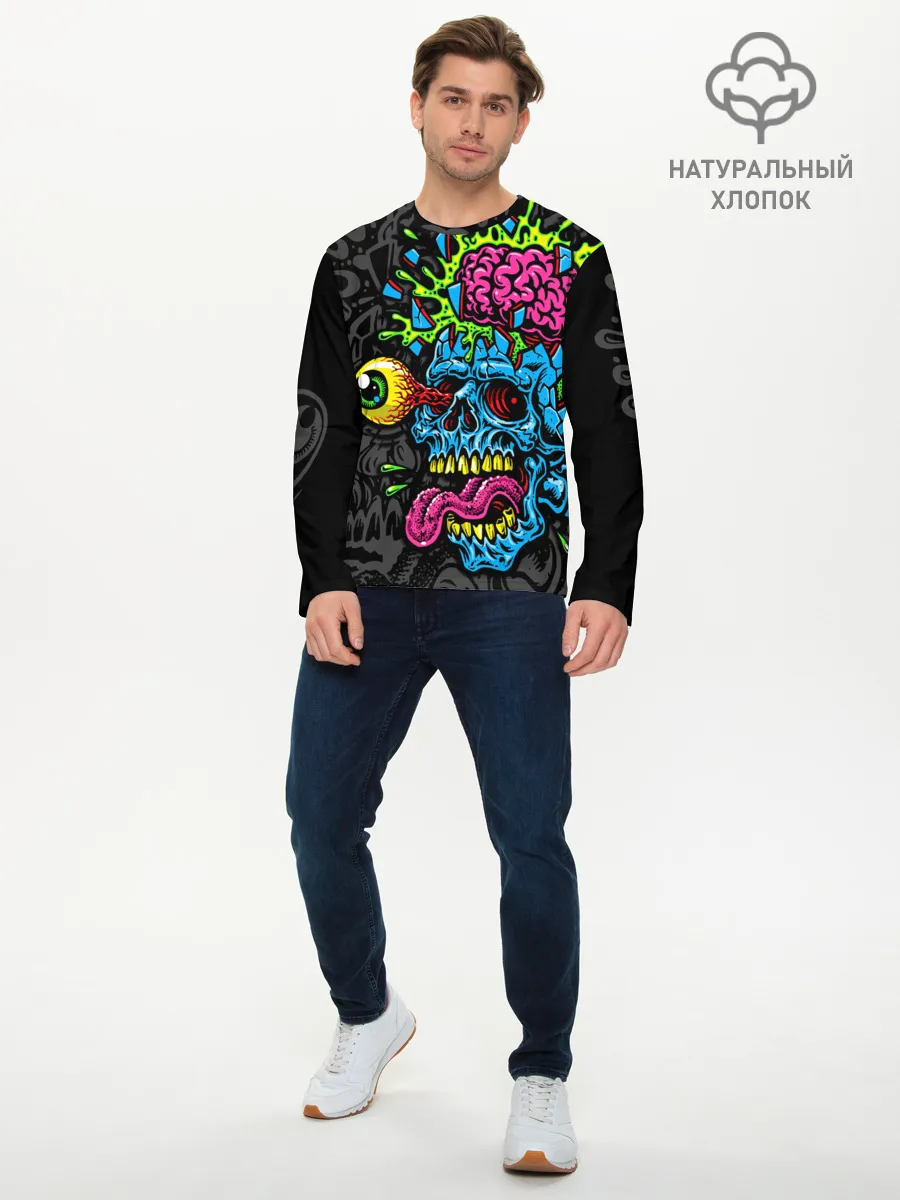 Мужской лонгслив базовый / Взрыв мозгов