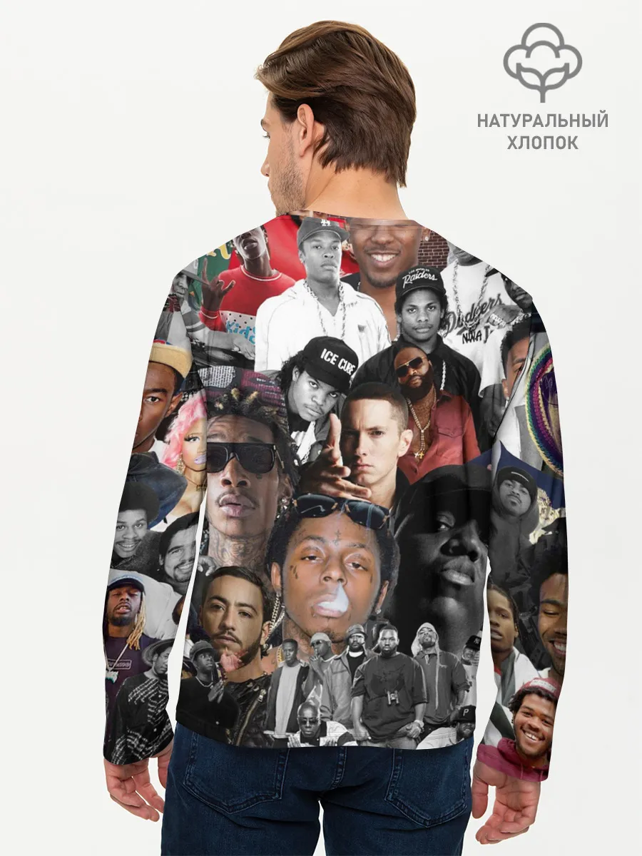 Мужской лонгслив базовый / Рэп-Коллаж