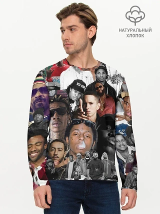 Мужской лонгслив базовый / Рэп-Коллаж