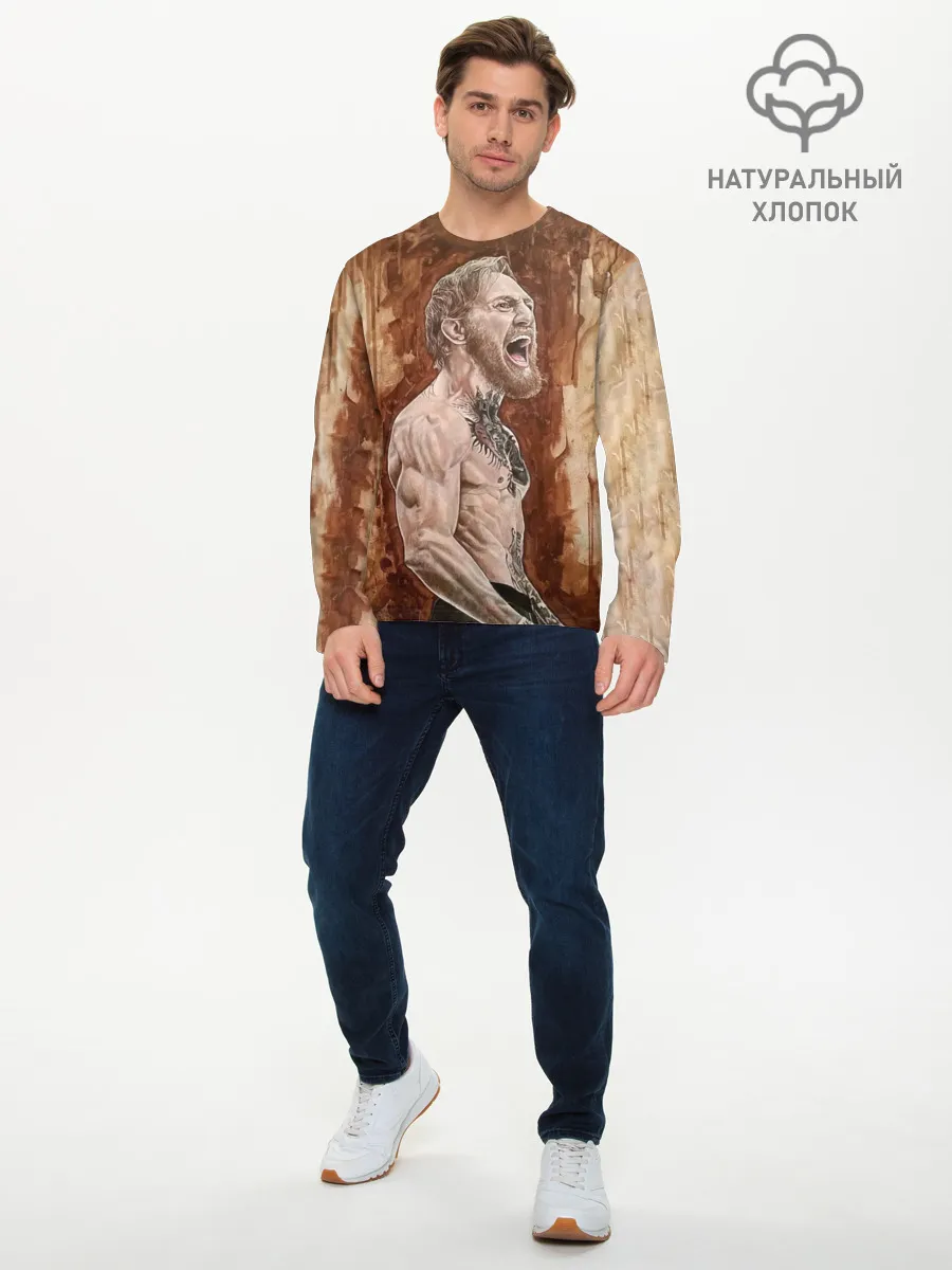 Мужской лонгслив базовый / Ярость Конора МакГрегора