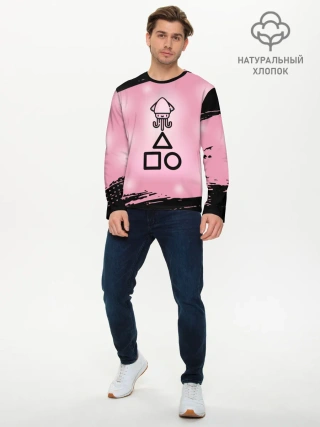 Мужской лонгслив базовый / МИЛЫЙ КАЛЬМАР | ТРЕУГОЛЬНИК КВАДРАТ КРУГ