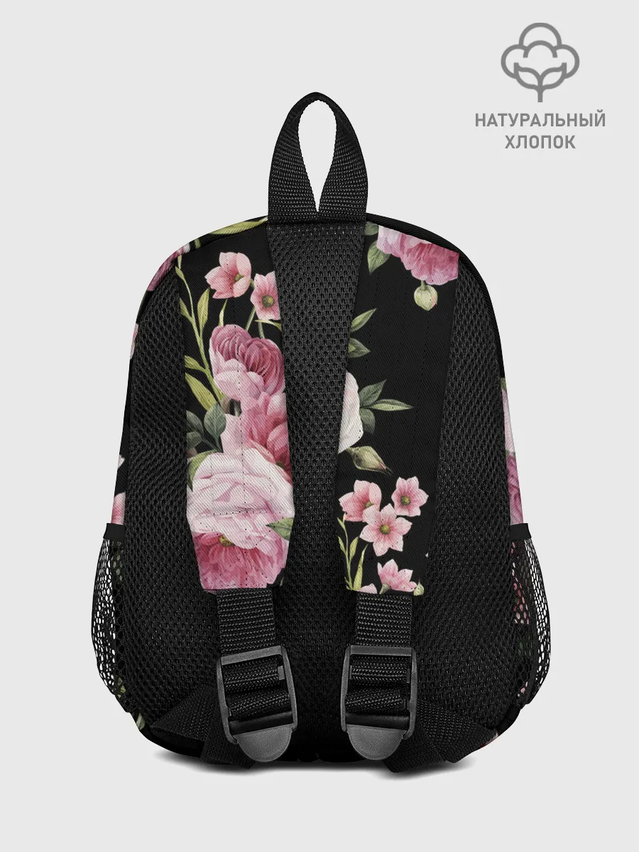 Рюкзак детский / Пионы на Чёрном