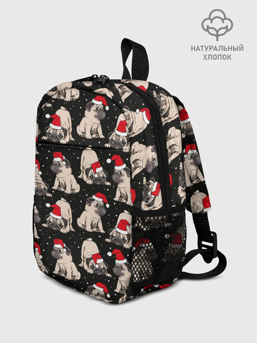 Рюкзак детский / Новогодние мопсы