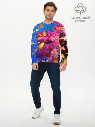 Мужской лонгслив базовый / Коралловые рыбки