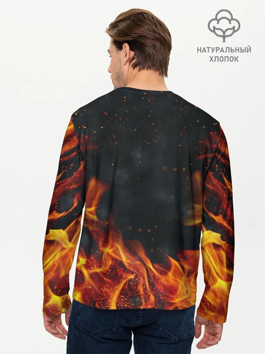 Мужской лонгслив базовый / РОБЕРТ ЛЕВАНДОВСКИ / ОГОНЬ