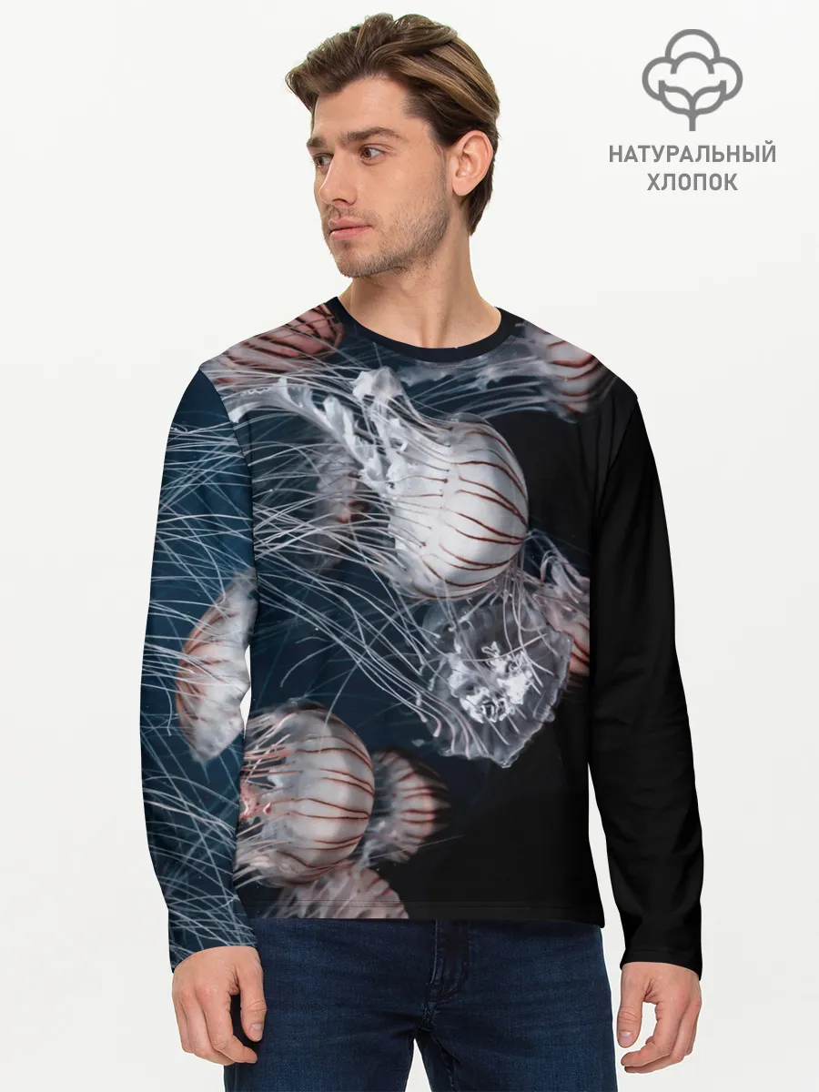 Мужской лонгслив базовый / Медузы