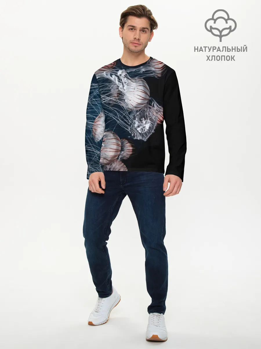 Мужской лонгслив базовый / Медузы