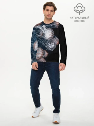 Мужской лонгслив базовый / Медузы