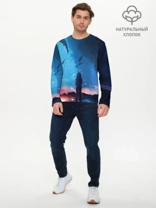 Мужской лонгслив базовый / Подводный мир | Силуэт