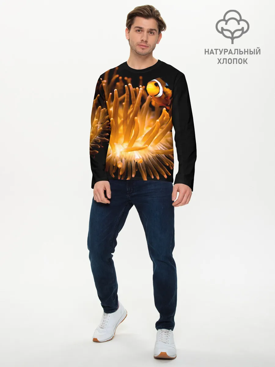 Мужской лонгслив базовый / Клоуны в актинии