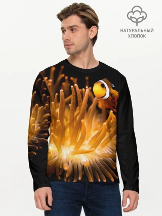 Мужской лонгслив базовый / Клоуны в актинии