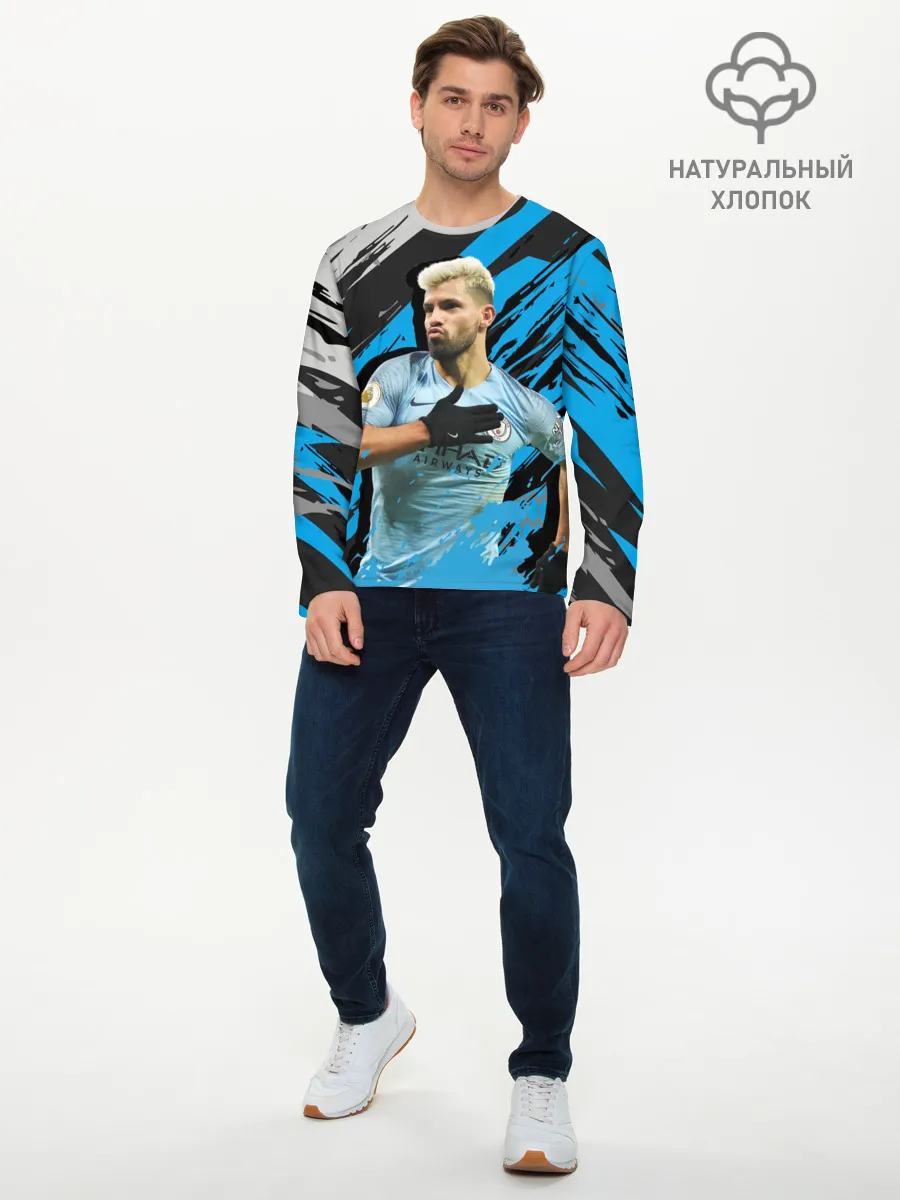 Мужской лонгслив базовый / Серхио Агуэро