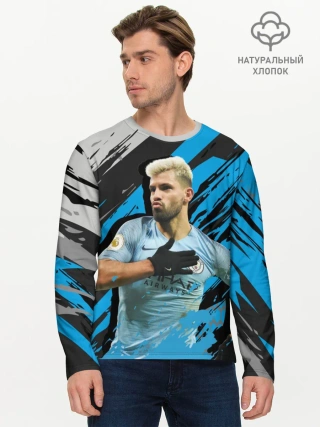 Мужской лонгслив базовый / Серхио Агуэро