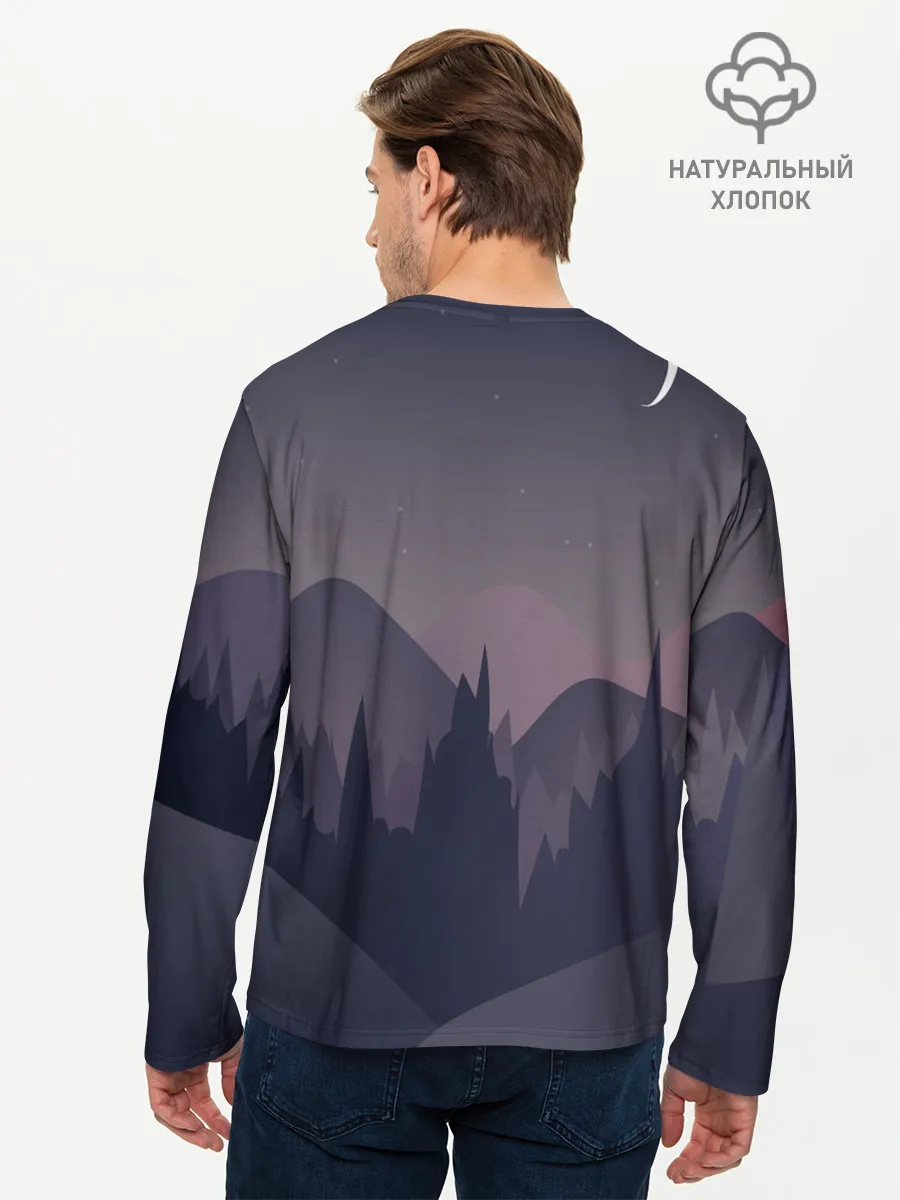 Мужской лонгслив базовый / night forest