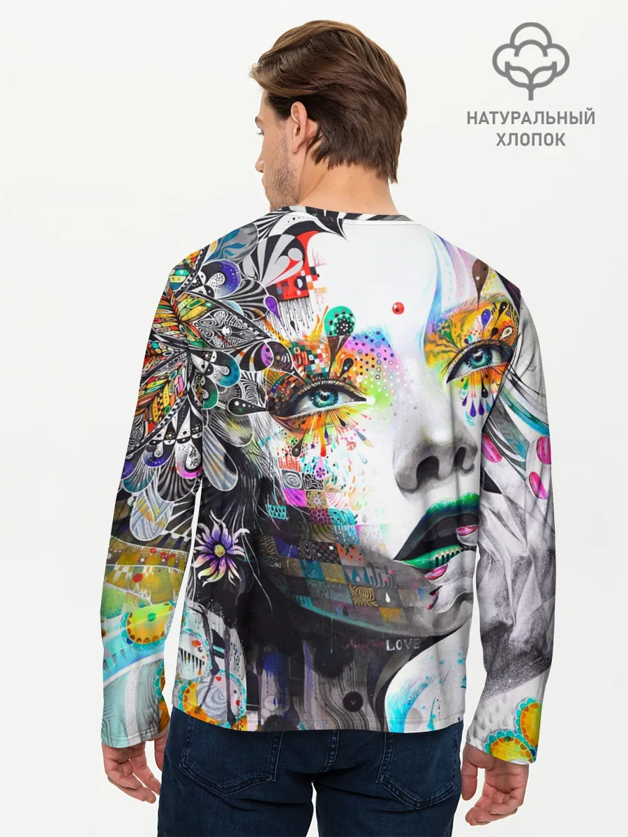 Мужской лонгслив базовый / Абстрактная