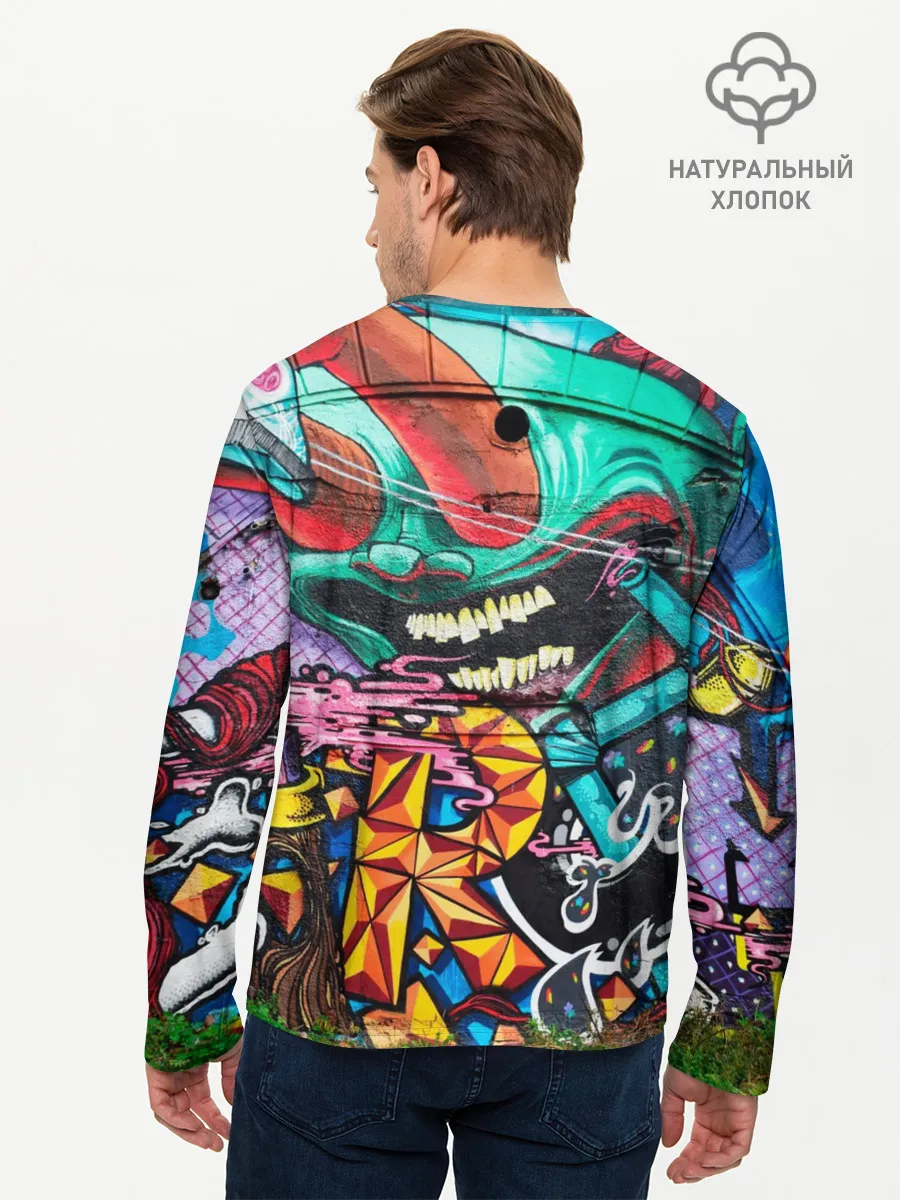 Мужской лонгслив базовый / Граффити