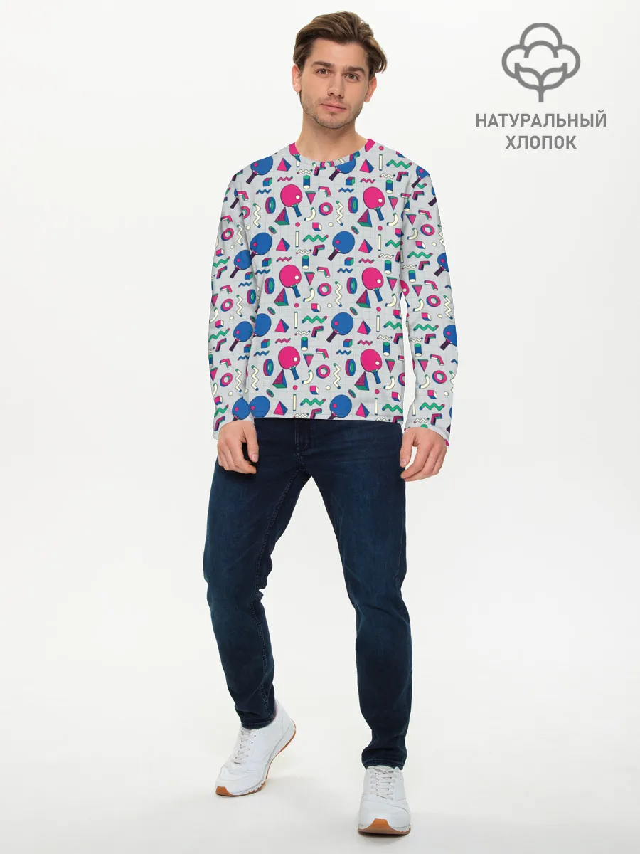 Мужской лонгслив базовый / Настольный Теннис