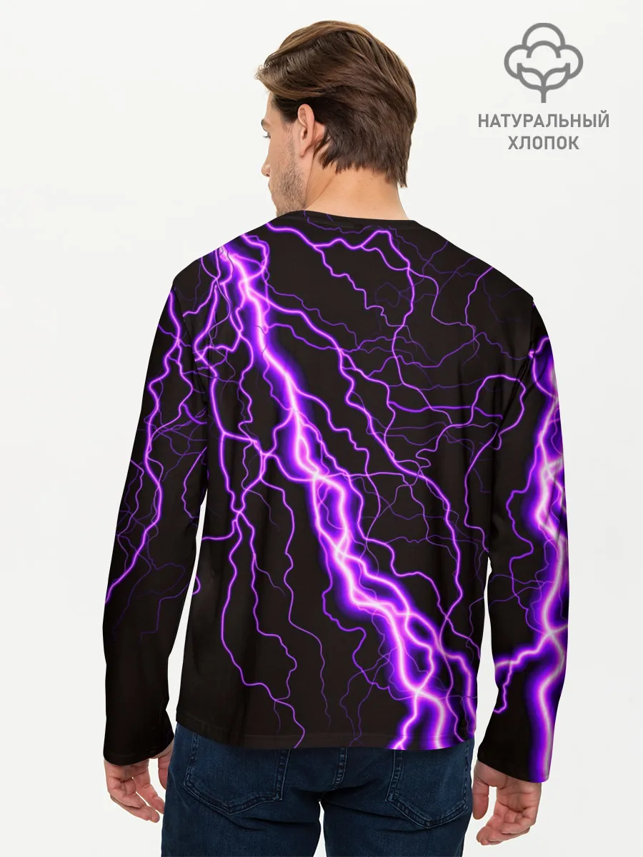 Мужской лонгслив базовый / GENSHIN IMPACT МОЛНИЯ НЕОН
