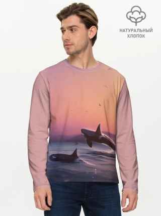 Мужской лонгслив базовый / касатки