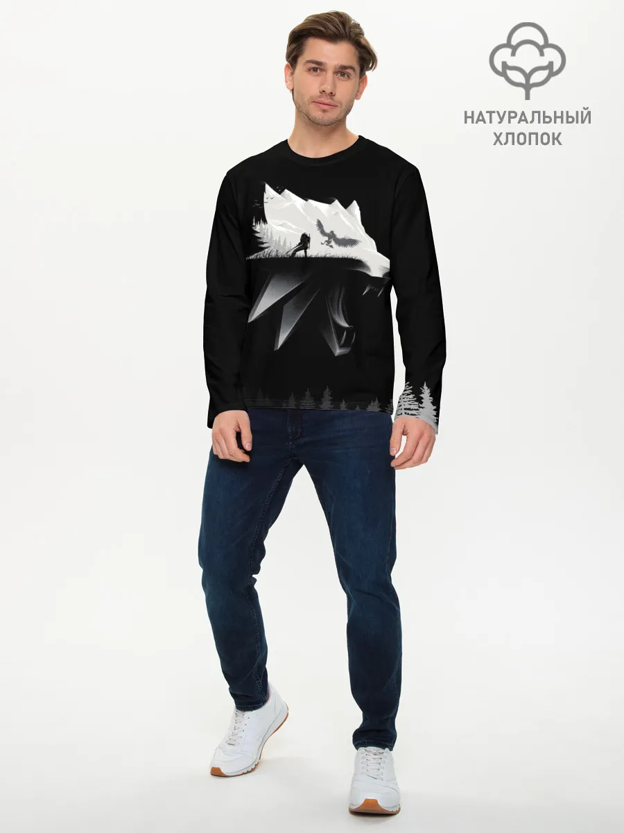 Мужской лонгслив базовый / Геральт на охоте