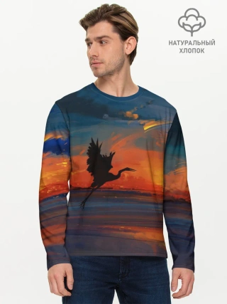 Мужской лонгслив базовый / Прибрежный закат