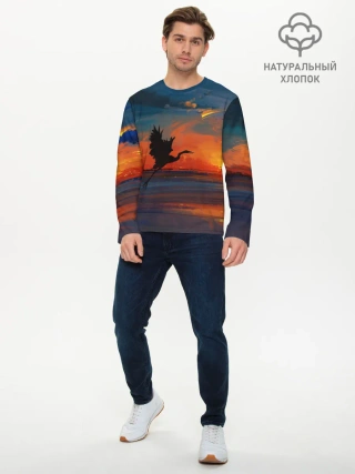 Мужской лонгслив базовый / Прибрежный закат