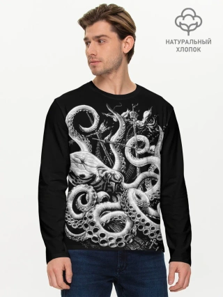 Мужской лонгслив базовый / Кракен Монстр