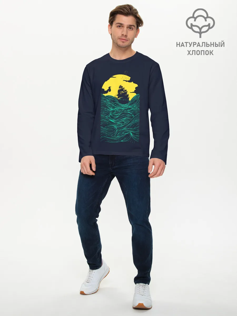 Мужской лонгслив базовый / Window to the Sea