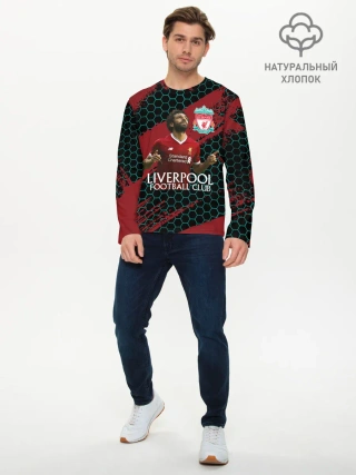 Мужской лонгслив базовый / Liverpool: Мохамед Салах.
