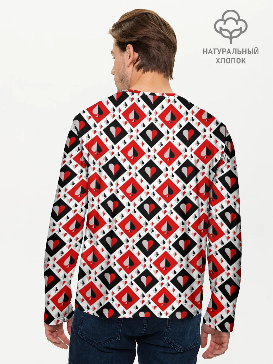 Мужской лонгслив базовый / Карточный Катала