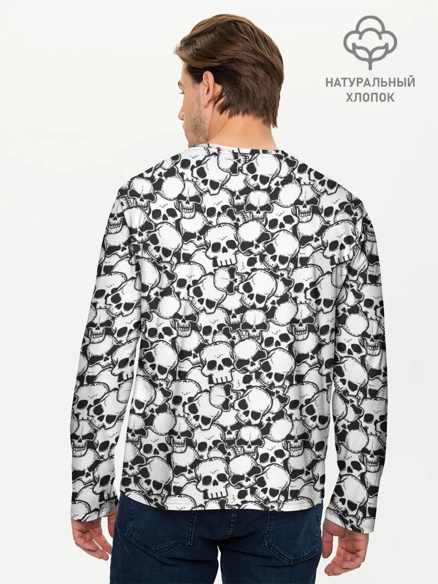 Мужской лонгслив базовый / Черепа