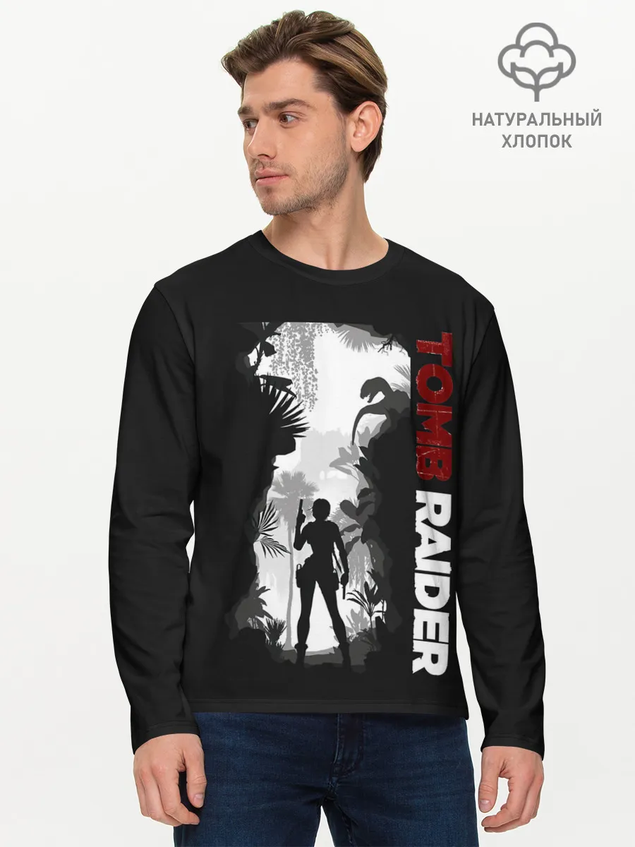 Мужской лонгслив базовый / Lara in jungle