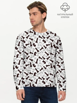 Мужской лонгслив базовый / Шахматные Фигуры