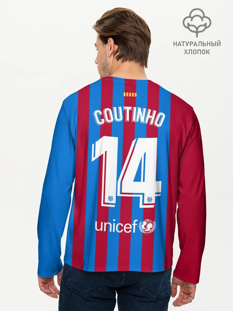 Мужской лонгслив базовый / Форма Коутиньо Барселона 21/22
