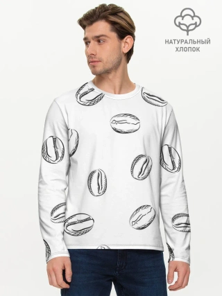 Мужской лонгслив базовый / Кофейные зёрна