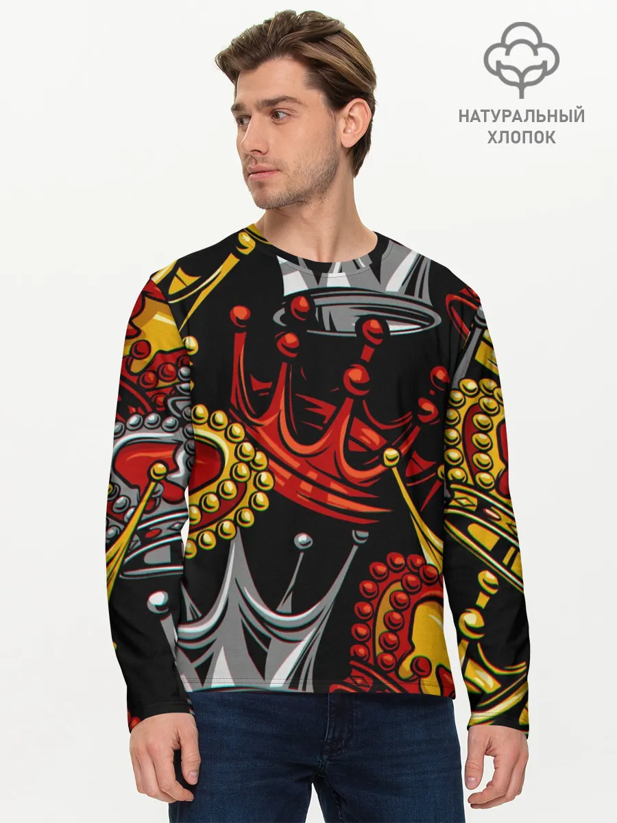 Мужской лонгслив базовый / КОРОЛЕВСКИЙ БАГРОВЫЙ 3D