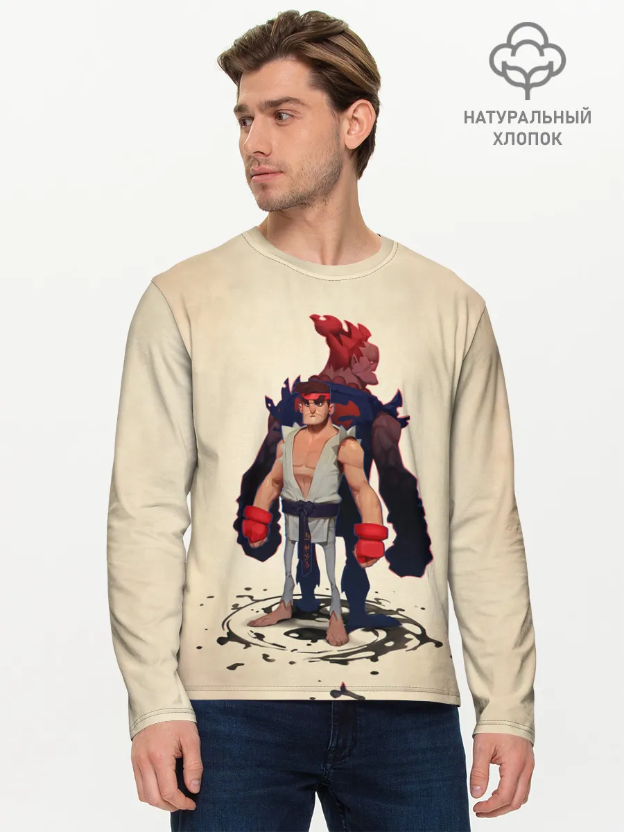Мужской лонгслив базовый / Рю и Акума
