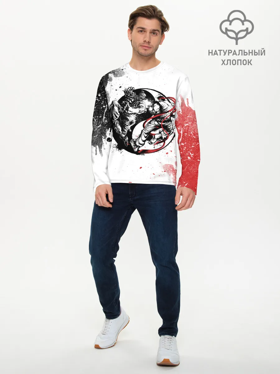 Мужской лонгслив базовый / Ryu vs Akuma