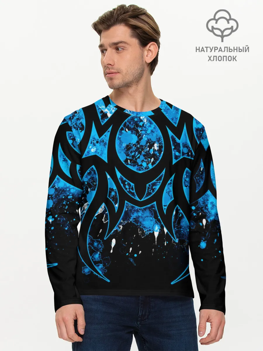 Мужской лонгслив базовый / Абстракция