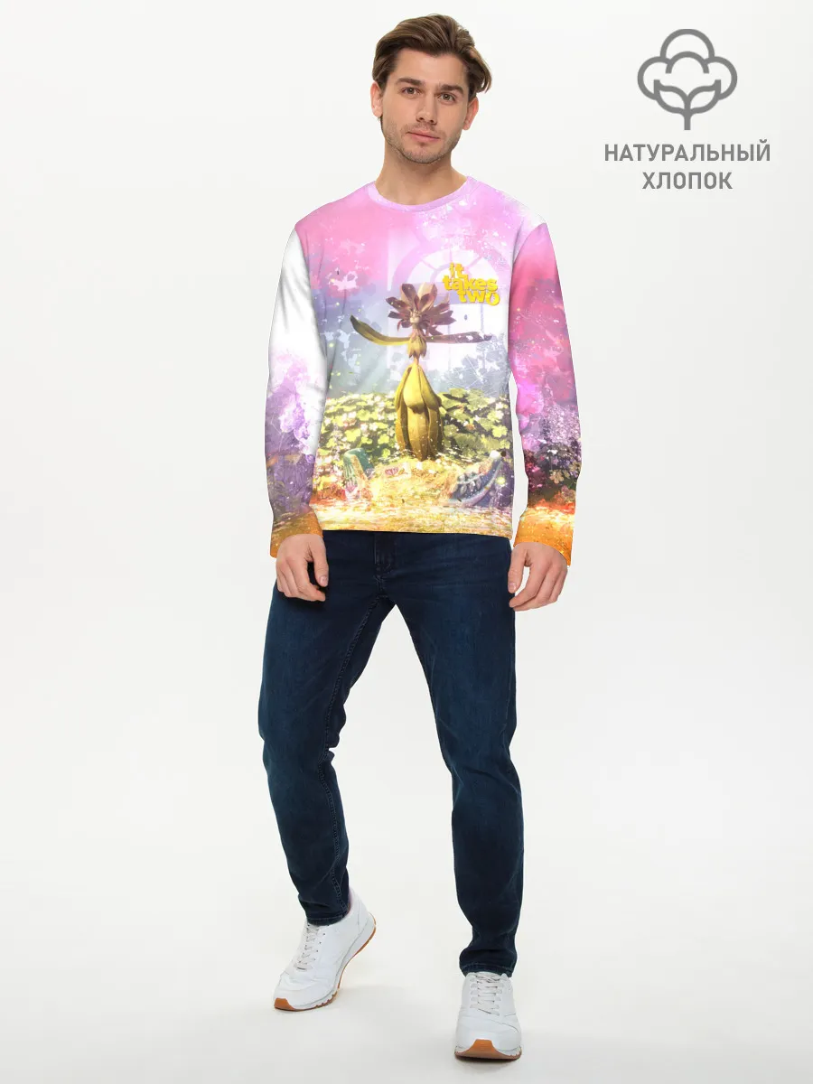 Мужской лонгслив базовый / It takes two | Радость