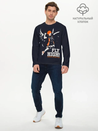 Мужской лонгслив базовый / fly high! Шоё Хината Haikyuu!!