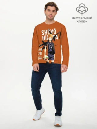Мужской лонгслив базовый / Шоё Хината иероглифы Haikyuu!!