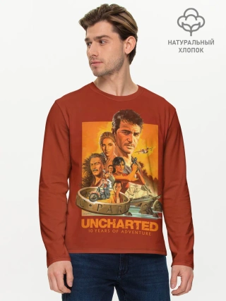 Мужской лонгслив базовый / 10 years Uncharted