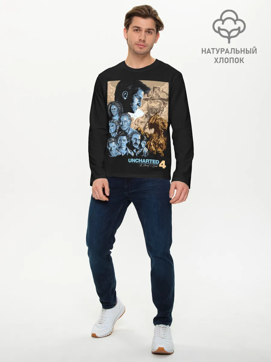 Мужской лонгслив базовый / Команда Анчартед