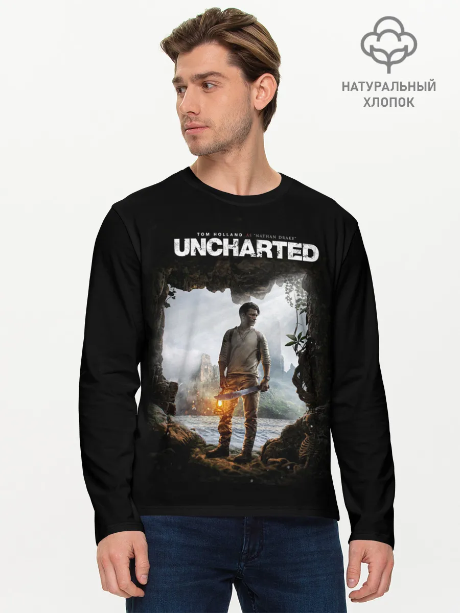 Мужской лонгслив базовый / Нейтан Дрейк | Том Холланд