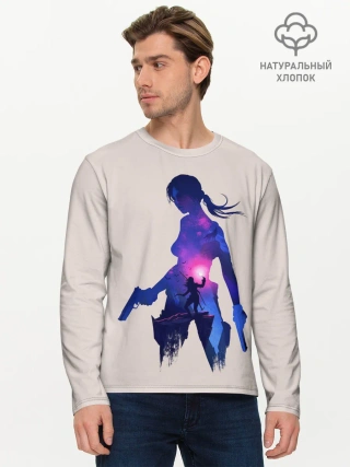 Мужской лонгслив базовый / Лара с оружием