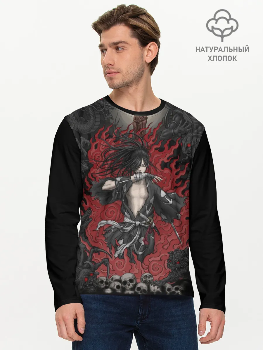 Мужской лонгслив базовый / ХЯККИМАРУ В ОГНЕ | ДОРОРО