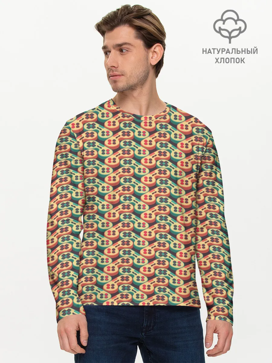 Мужской лонгслив базовый / Джойстики