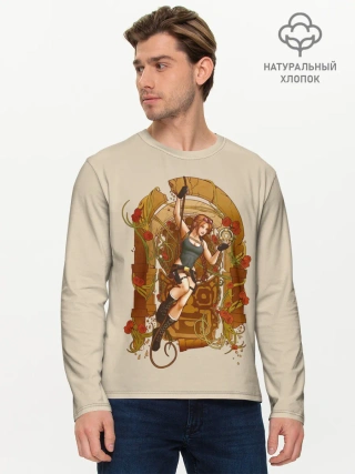 Мужской лонгслив базовый / Лара с сокровищем