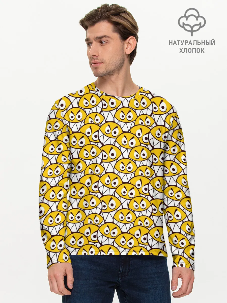Мужской лонгслив базовый / Злые Смайлы